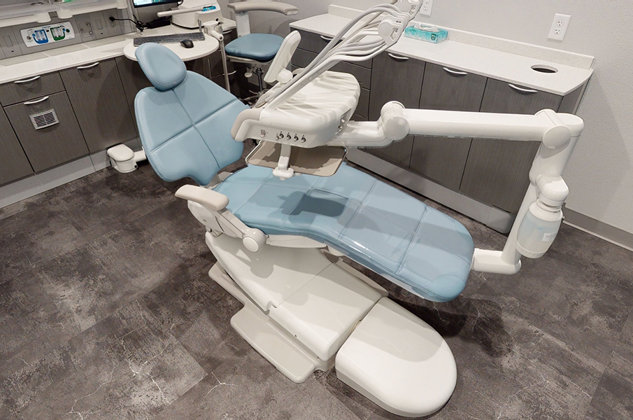 Close up of dental chair